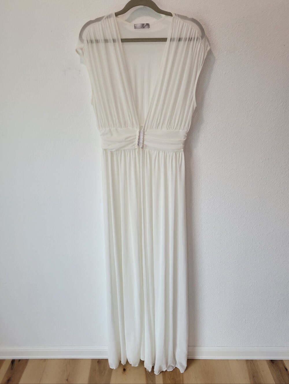 A3 Design Sheer Mesh Maternity Photo Cover‎ Dress White Ethereal Stretchy